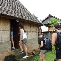 entering house compound
