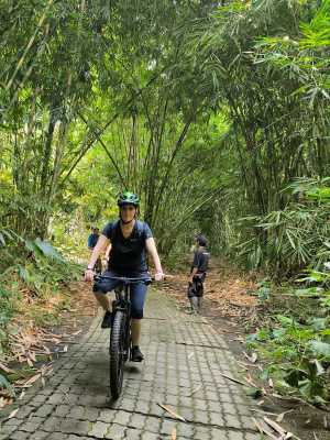 Claudia - Bike riding in bamboo forest