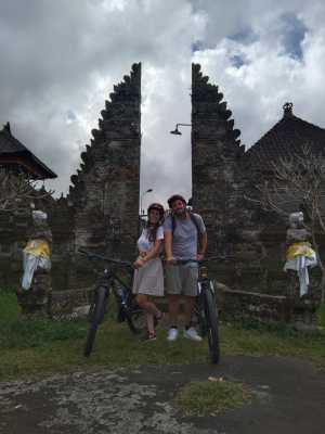 In front of village temple