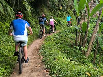 Single track bike riding