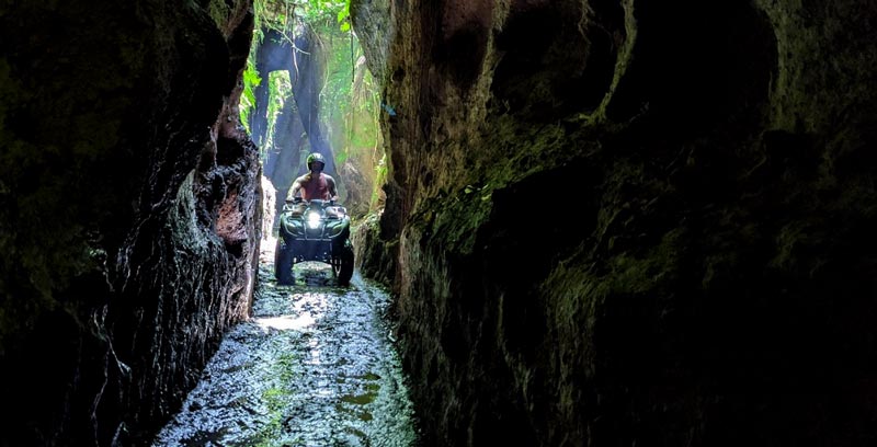 Entering the cave